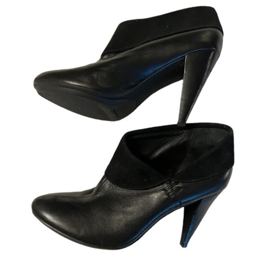 COACH black 4” spike heel booties boots like new 8.5B
